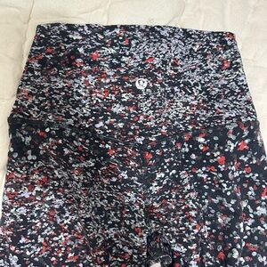 lululemon athletica Black and Red Patterned Leggings